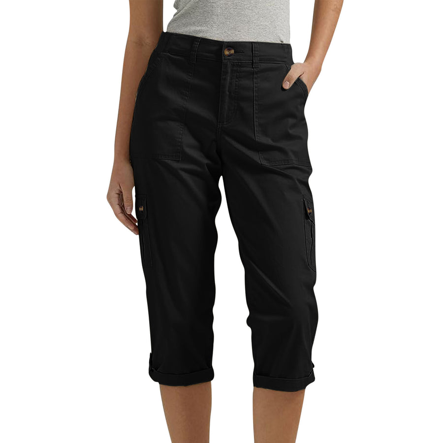 Women's High Waist Capri Pants with Pockets — Casual Cropped Trousers