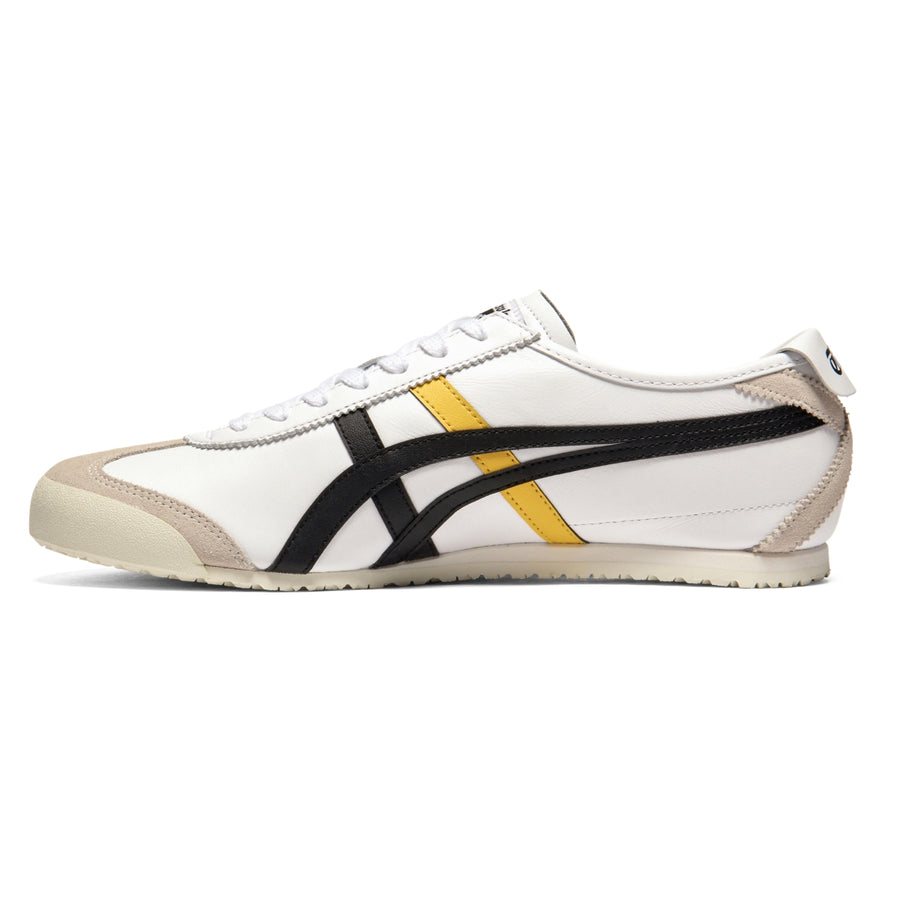 Onitsuka Tiger Mexico 66 White/Sunflower Yellow — Unisex Leather Sneakers