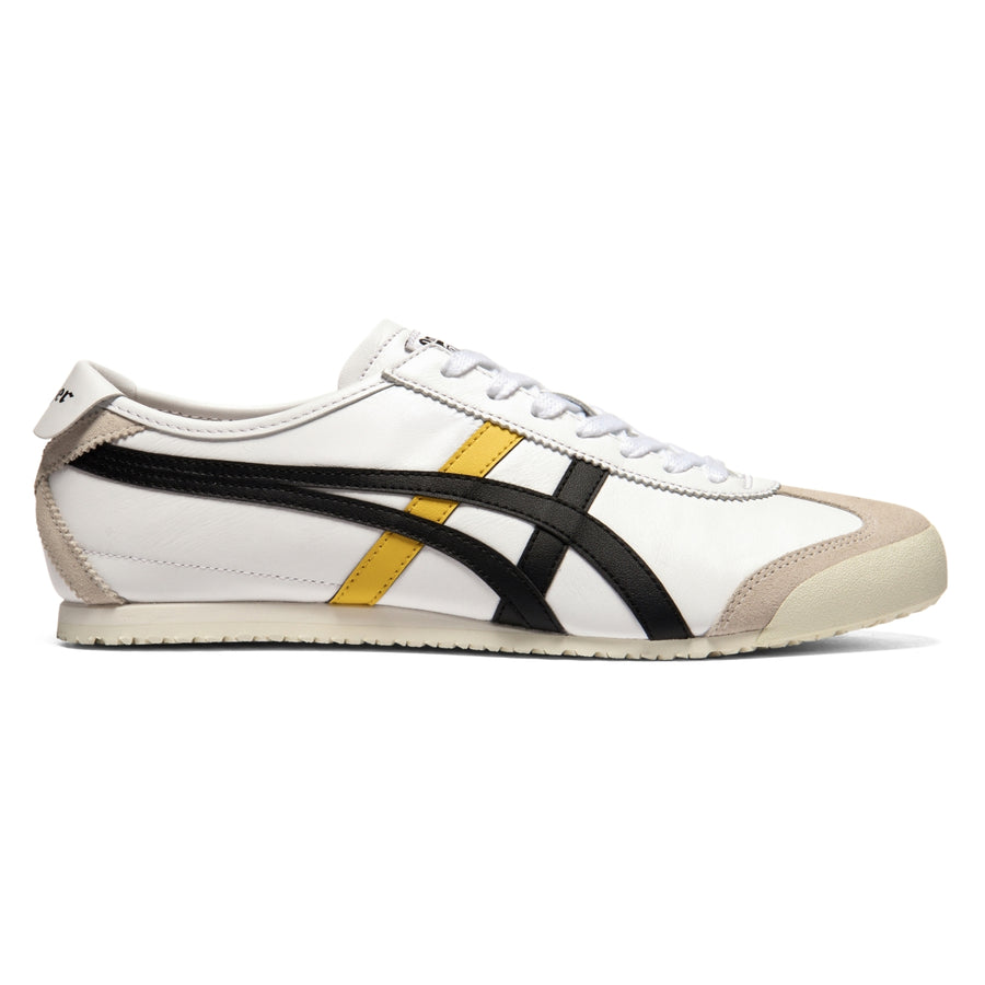 Onitsuka Tiger Mexico 66 White/Sunflower Yellow — Unisex Leather Sneakers