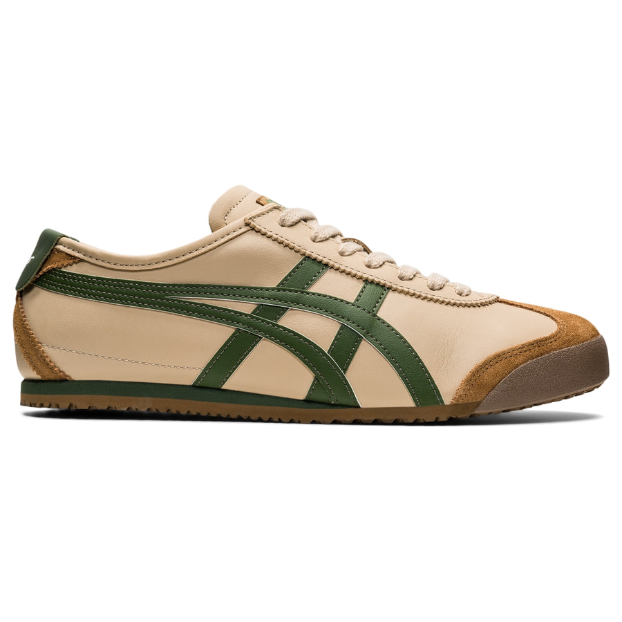 Onitsuka Tiger Mexico 66 Beige/Grass Green — Unisex Leather Sneakers