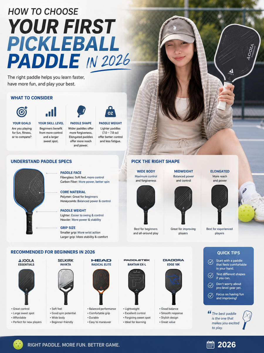 How to Choose Your First Pickleball Paddle in 2026