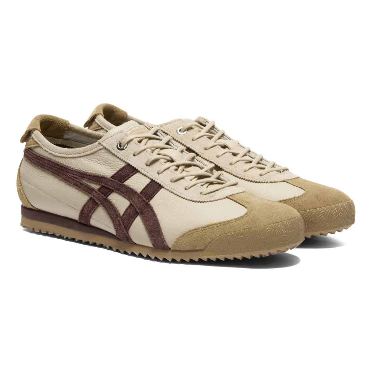 Onitsuka Tiger Mexico 66 SD VIN Putty/Dark Brown — Unisex Deluxe Leather Sneakers