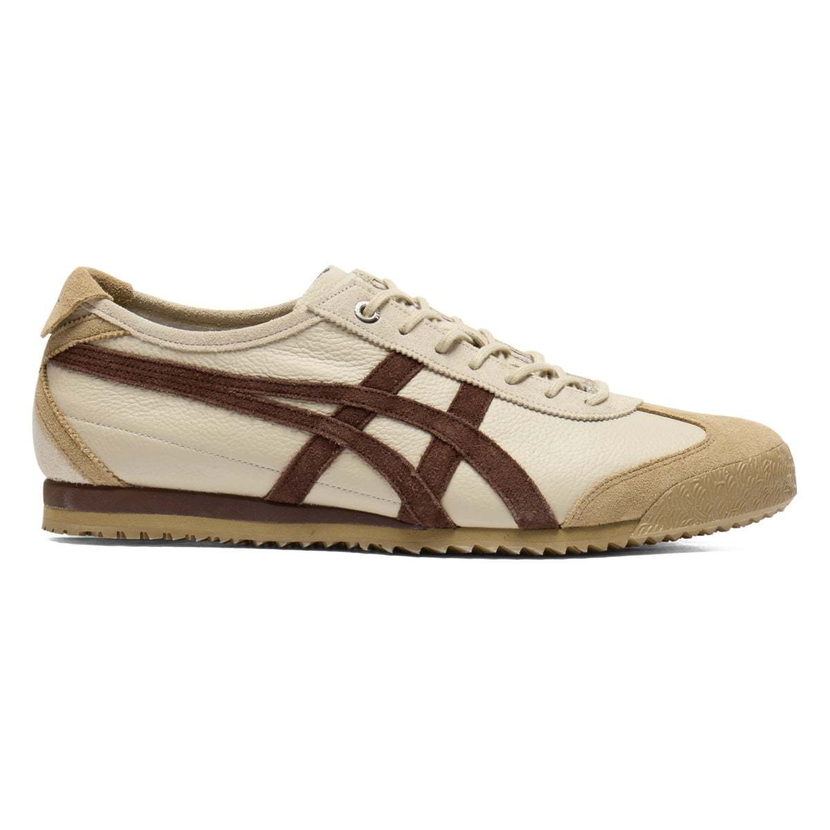 Onitsuka Tiger Mexico 66 SD VIN Putty/Dark Brown — Unisex Deluxe Leather Sneakers
