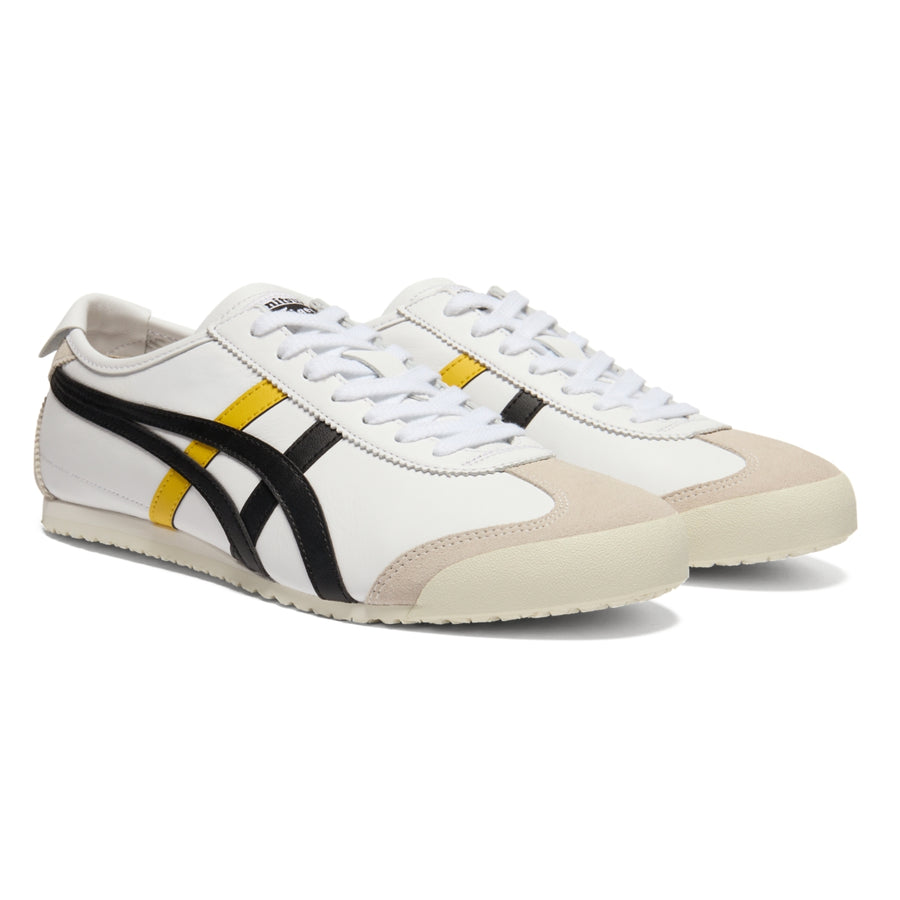 Onitsuka Tiger Mexico 66 White/Sunflower Yellow — Unisex Leather Sneakers