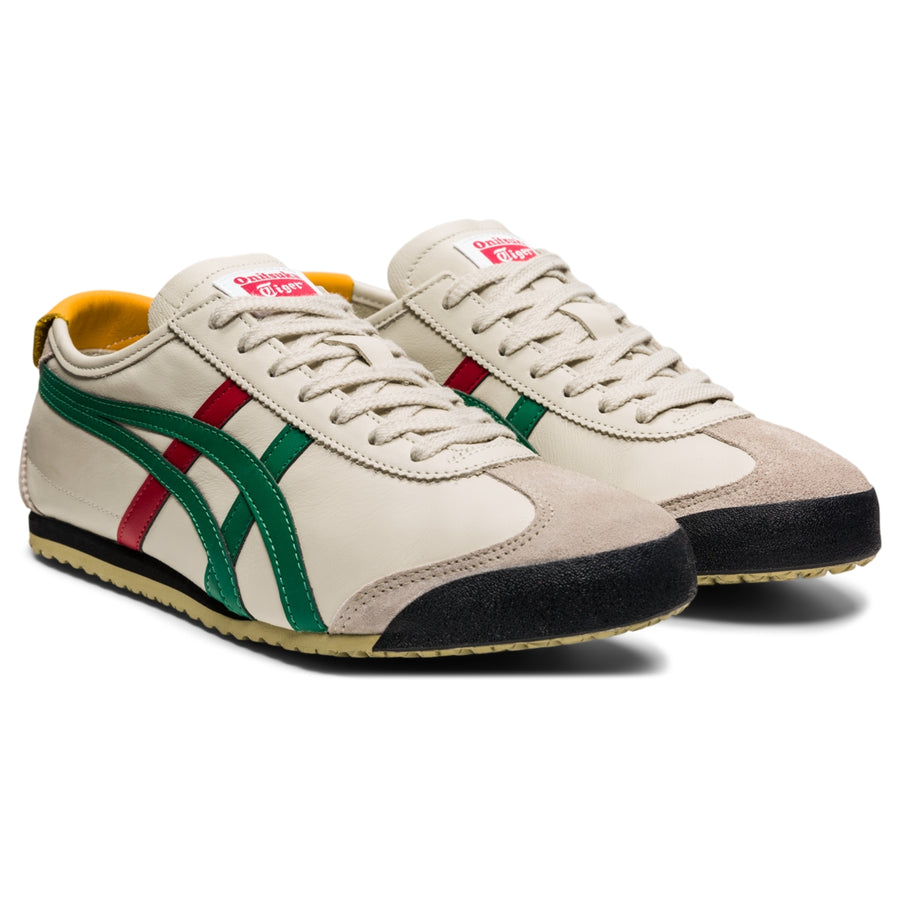 Onitsuka Tiger Mexico 66 Birch/Green — Unisex Leather Sneakers