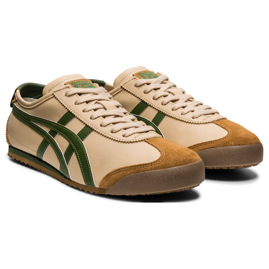 Onitsuka Tiger Mexico 66 Beige/Grass Green — Unisex Leather Sneakers