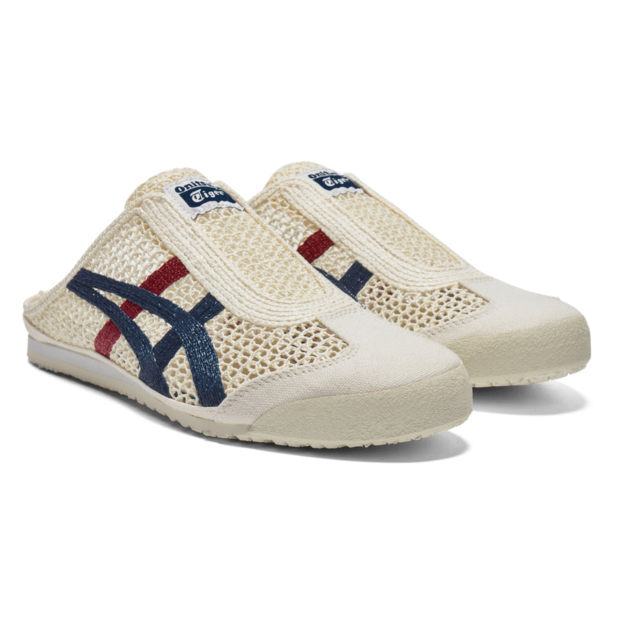 Onitsuka Tiger Mexico 66 Sabot Cream/Mako Blue — Unisex Slip-On Mule Sneakers