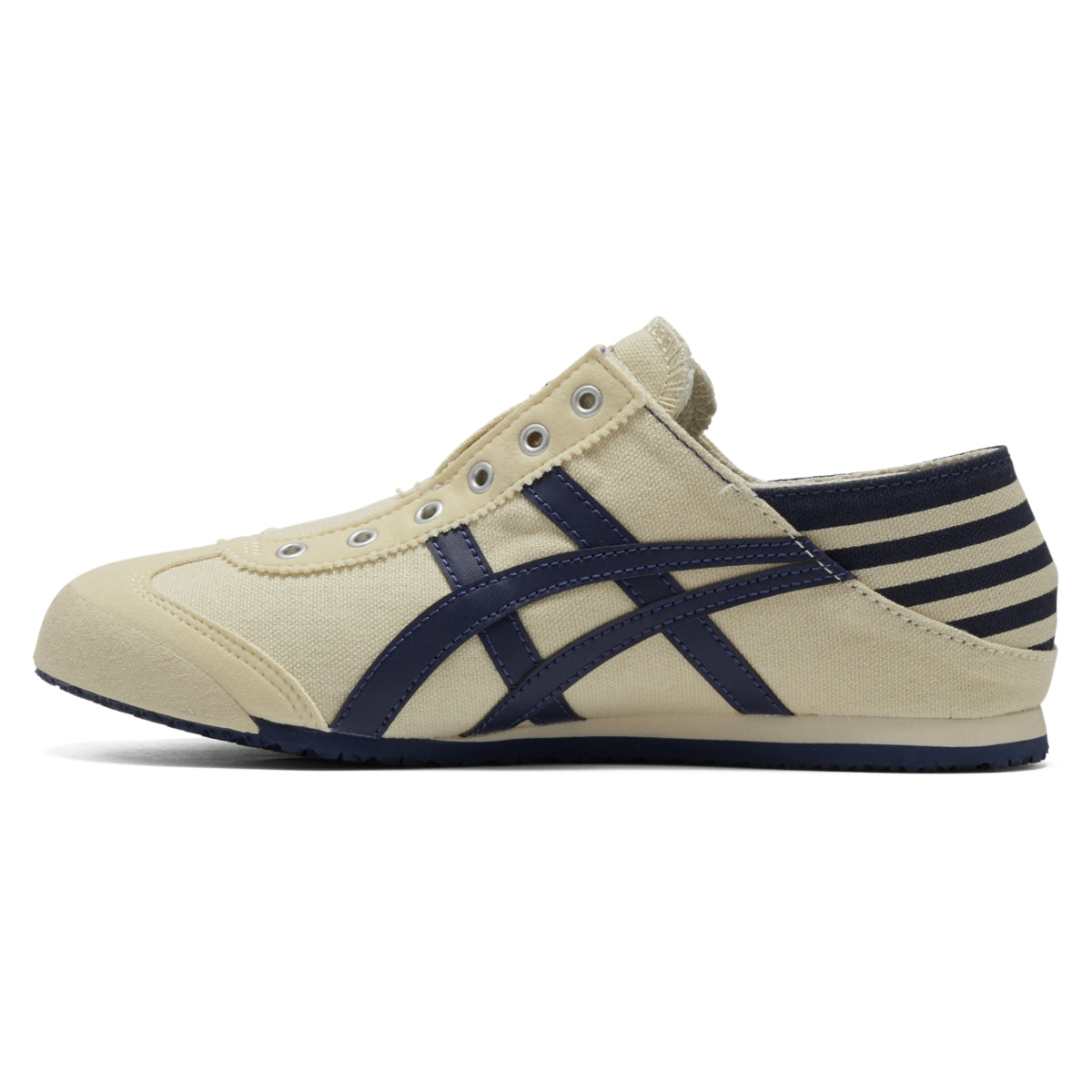 Onitsuka Tiger Mexico 66 Paraty Natural/Navy — Unisex Slip-On Sneakers