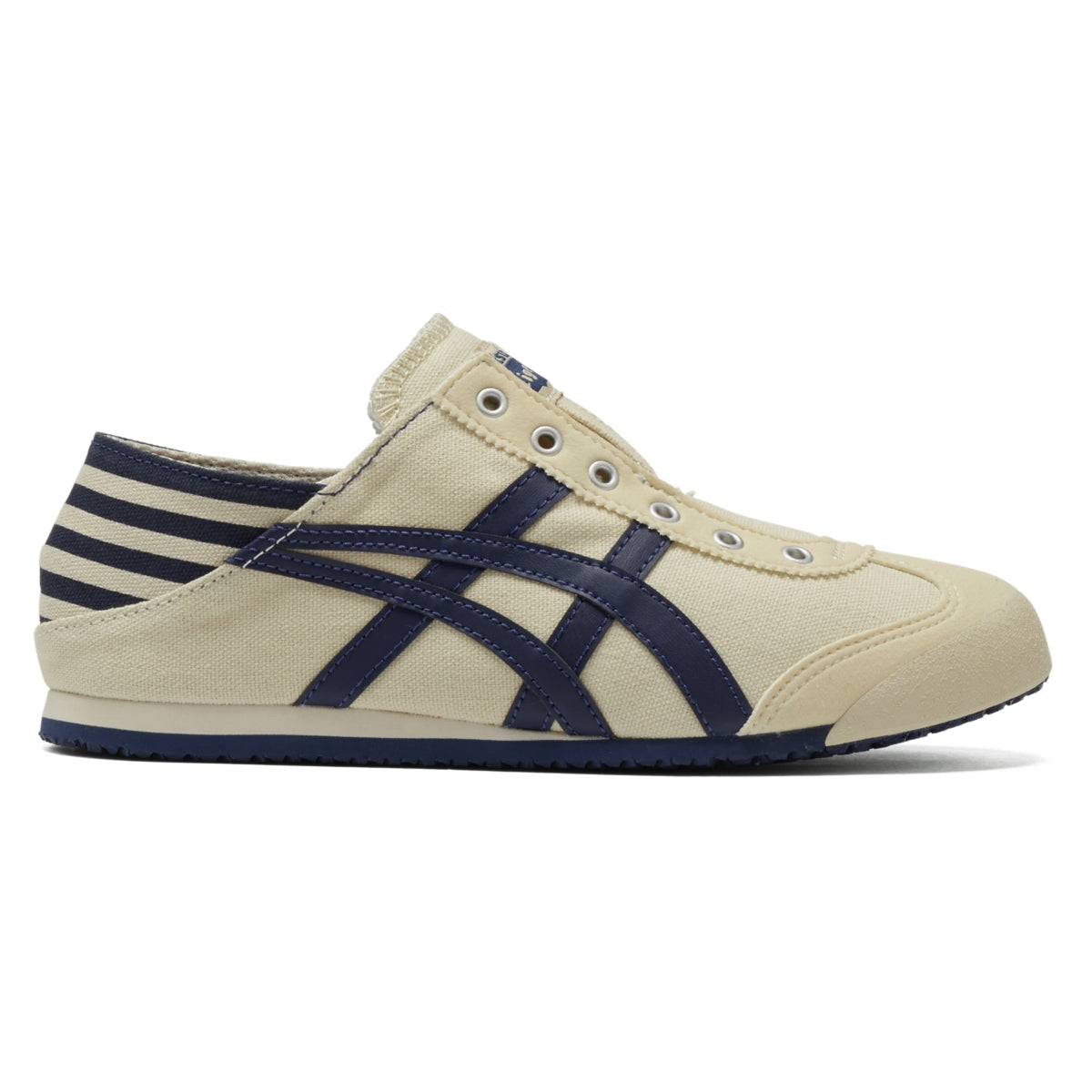 Onitsuka Tiger Mexico 66 Paraty Natural/Navy — Unisex Slip-On Sneakers