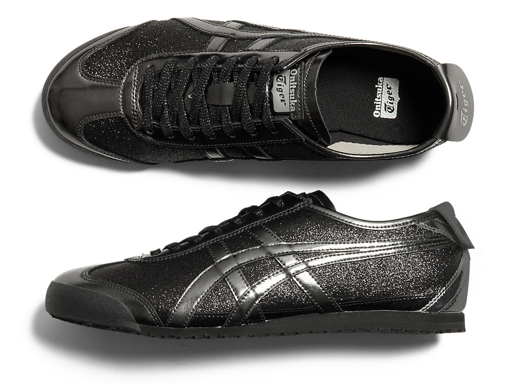 Onitsuka Tiger Mexico 66 Glitter Pack — Pure Silver / Black Gunmetal Unisex Sneakers