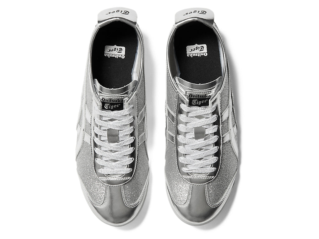 Onitsuka Tiger Mexico 66 Glitter Pack — Pure Silver / Black Gunmetal Unisex Sneakers