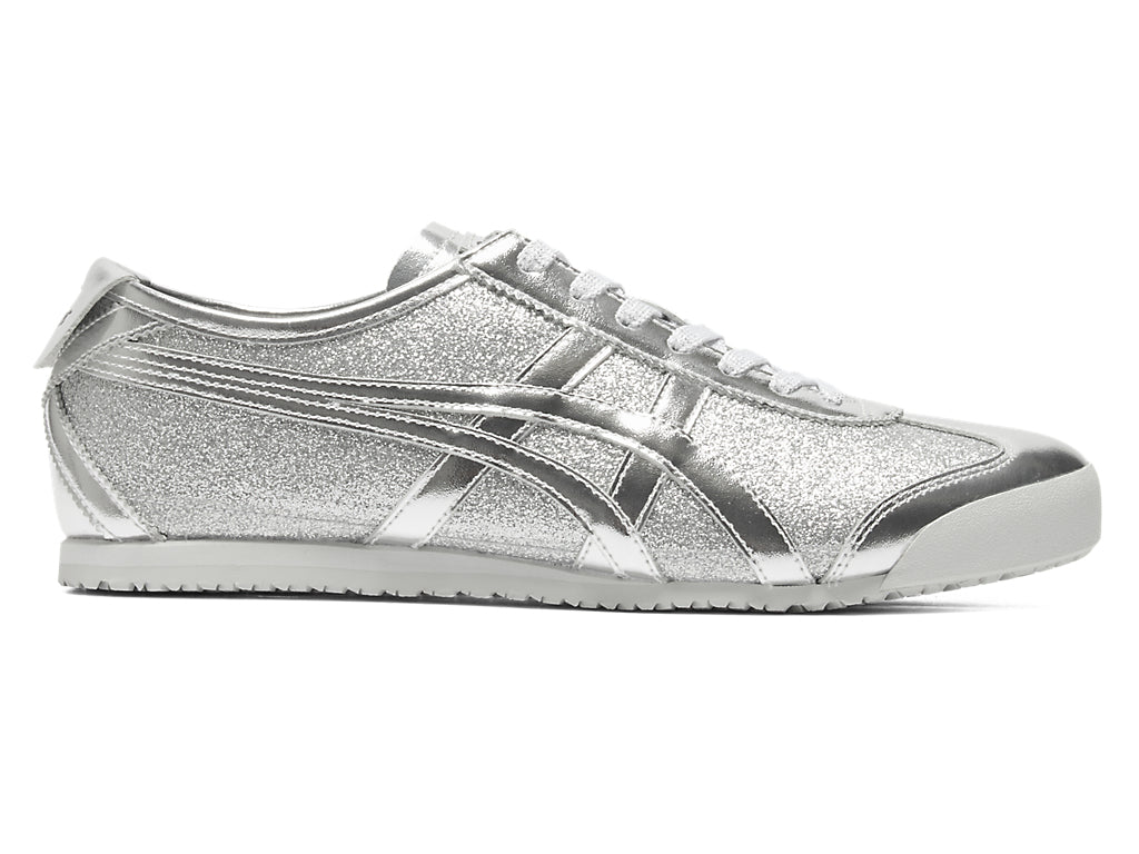 Onitsuka Tiger Mexico 66 Glitter Pack — Pure Silver / Black Gunmetal Unisex Sneakers