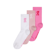 On Logo Sock High 3-Pack Mauve Raspberry