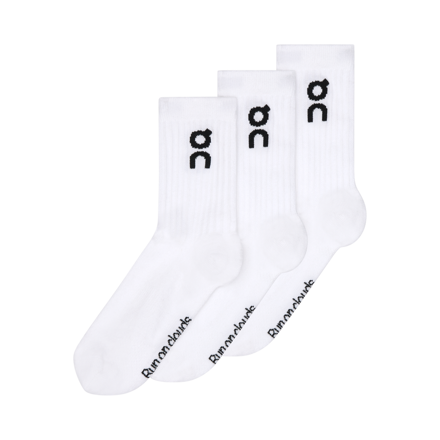 On Logo Sock High 3-Pack White