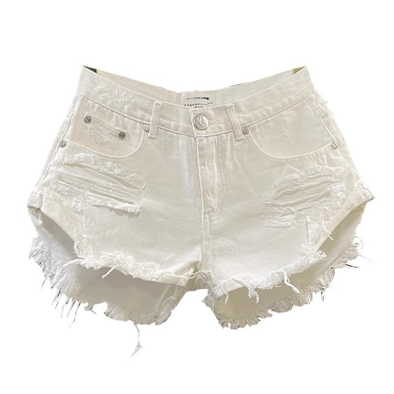 Spicy Girl Ripped Pants Casual Fashion Wide-leg A-line Hot Shorts